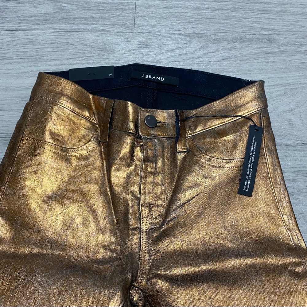 NWT J Brand Metallic Bronze Skinny Jeans size 24 - Picture 10 of 16